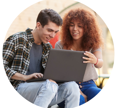 Students with laptop